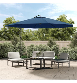 Parasol déporté avec mât en aluminium 350 cm Bleu