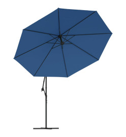 Parasol déporté avec mât en aluminium 350 cm Bleu