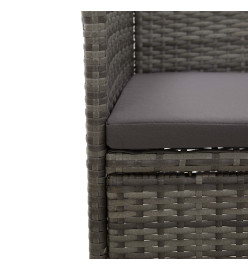Chaises de salle à manger de jardin 2 pcs Résine tressée Gris