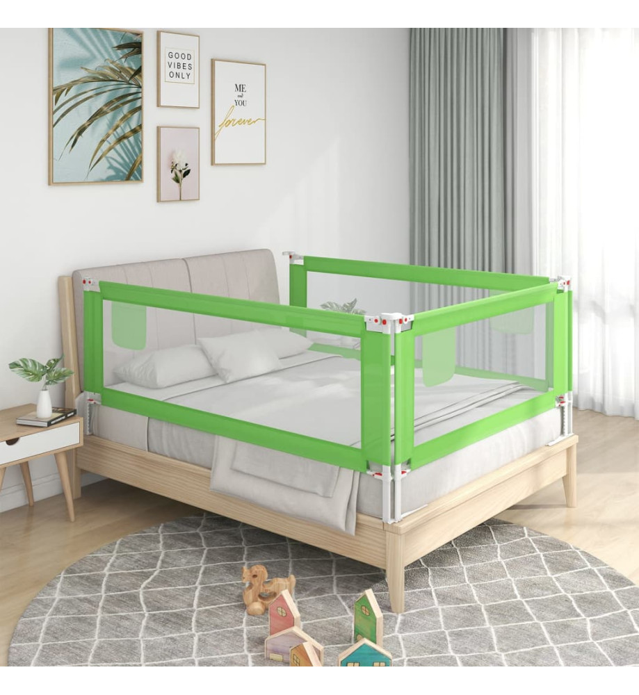 Barrière de sécurité de lit d'enfant Vert 180x25 cm Tissu