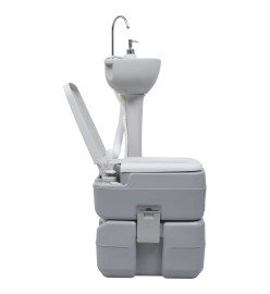 Toilette portable de camping et support à laver les mains Gris