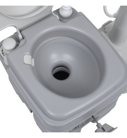 Toilette portable de camping et support à laver les mains Gris