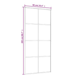 Porte coulissante Aluminium et verre ESG 90x205 cm Noir