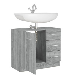 Armoire de lavabo Sonoma gris 63x30x54 cm Bois d'ingénierie