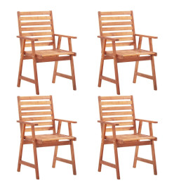 Chaises de salle à manger d'extérieur 4 pcs Acacia massif