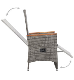 Salon de jardin 3 pcs avec coussins Résine tressée Gris