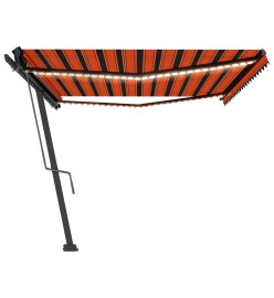 Auvent automatique capteur de vent LED 500x350 cm Orange marron