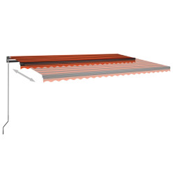 Auvent automatique capteur de vent LED 500x350 cm Orange marron