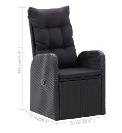 Ensemble de salle à manger de jardin 5 pcs Noir