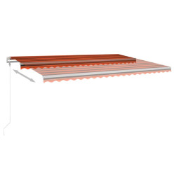 Auvent automatique capteur de vent LED 500x350 cm Orange marron