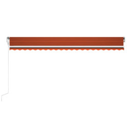 Auvent automatique capteur de vent LED 500x350 cm Orange marron