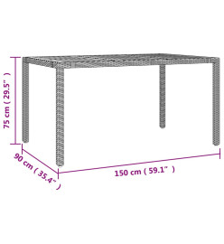 Mobilier à dîner de jardin et coussins 5pcs Noir Résine tressée