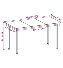 Mobilier à dîner de jardin coussins 5 pcs Résine tressée Verre