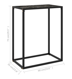 Table console Noir 60x35x75 cm Verre trempé