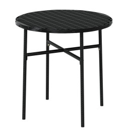 Mobilier à dîner de jardin 3 pcs Résine tressée Noir