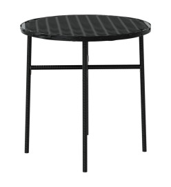 Mobilier à dîner de jardin 3 pcs Résine tressée Noir
