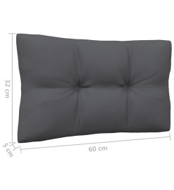 Canapé 4 places de jardin avec coussins anthracite Bois de pin