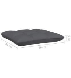 Canapé 4 places de jardin avec coussins anthracite Bois de pin
