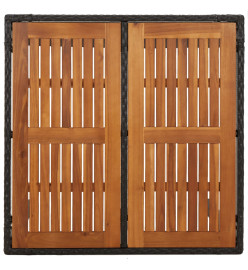 Mobilier à dîner de jardin et coussins 5pcs Noir Résine tressée