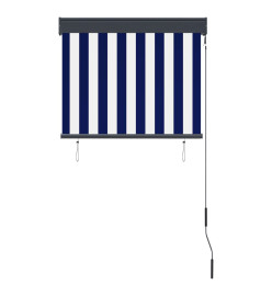 Store roulant d'extérieur 80x250 cm Bleu et blanc