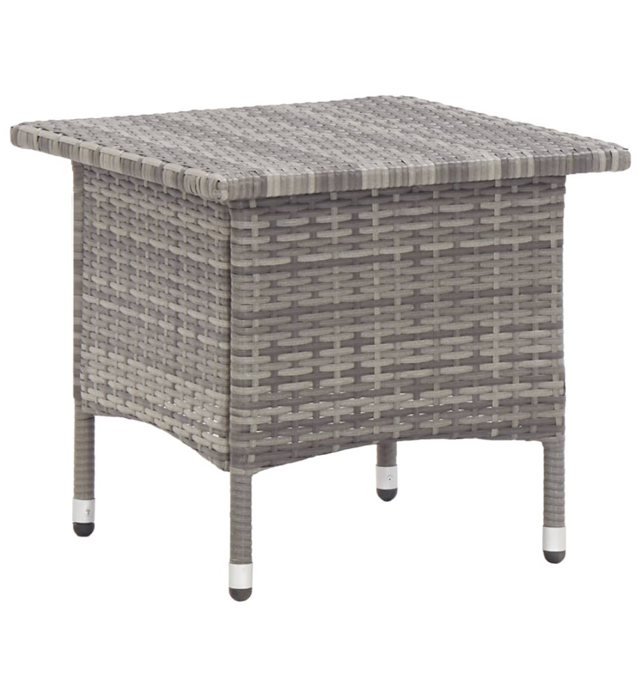 Table à thé Gris 50x50x47 cm Résine tressée Table à thé Gris 50x50x47 cm Résine tressée