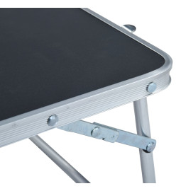 Table pliable de camping Gris Aluminium 60x40 cm