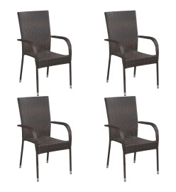 Ensemble de salle à manger de jardin 5 pcs Marron