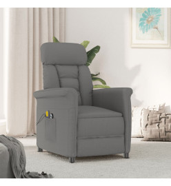 Fauteuil de massage électrique Gris foncé Similicuir daim