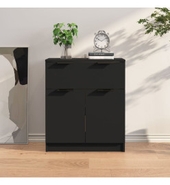 Buffet noir 60x30x70 cm bois d'ingénierie