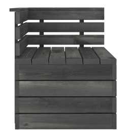 Salon palette de jardin 3 pcs Bois de pin massif Gris foncé