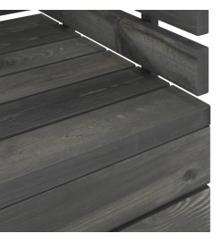 Salon palette de jardin 3 pcs Bois de pin massif Gris foncé