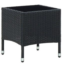 Table de jardin Noir 40x40x45 cm Résine tressée