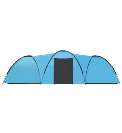 Tente igloo de camping 650x240x190 cm 8 personnes Bleu