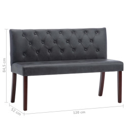 Banc 120 cm Gris Similicuir daim