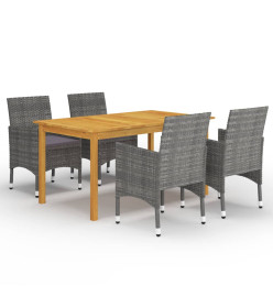 Ensemble de salle à manger de jardin 5 pcs Gris
