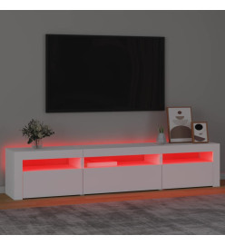 Meuble TV avec lumières LED Blanc 195x35x40 cm