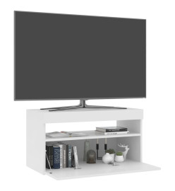 Meuble TV avec lumières LED Blanc 75x35x40 cm