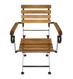 Chaises pliables de jardin 4 pcs Acier et bois d'acacia massif