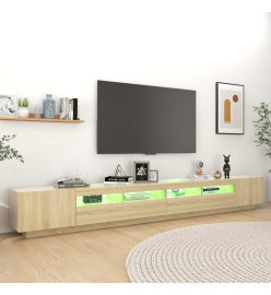 Meuble TV avec lumières LED Chêne sonoma 300x35x40 cm