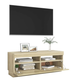 Meuble TV avec lumières LED chêne sonoma 100x35x40 cm