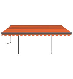 Auvent rétractable automatique et poteaux 4x3m Orange et marron