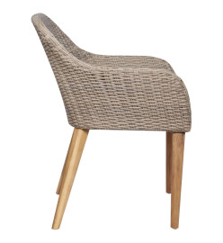 Ensemble de salle à manger de jardin 9 pcs Marron