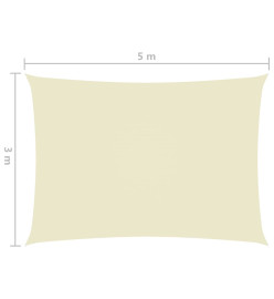 Voile de parasol Tissu Oxford rectangulaire 3x5 m Crème