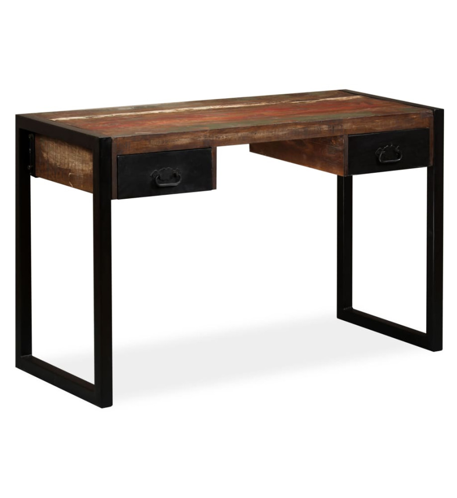 Bureau avec 2 tiroirs Bois de récupération massif 120x50x76 cm