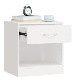 Table de chevet 2 pcs avec tiroir Blanc