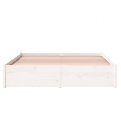 Cadre de lit Blanc Bois massif 140x190 cm