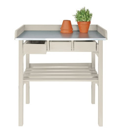 Esschert Design Banc de travail de jardin blanc CF29W