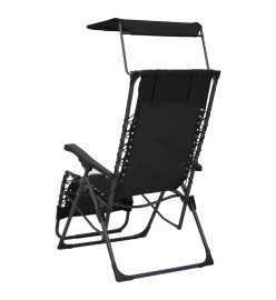 Chaises pliables de terrasse 2 pcs Textilène Noir