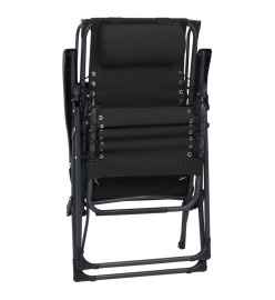 Chaises pliables de terrasse 2 pcs Textilène Noir