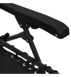 Chaises pliables de terrasse 2 pcs Textilène Noir